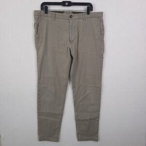 Proper Cloth Pants Mens 38x30 Gray Stretch Chino Slim Tapered Cotton Twill